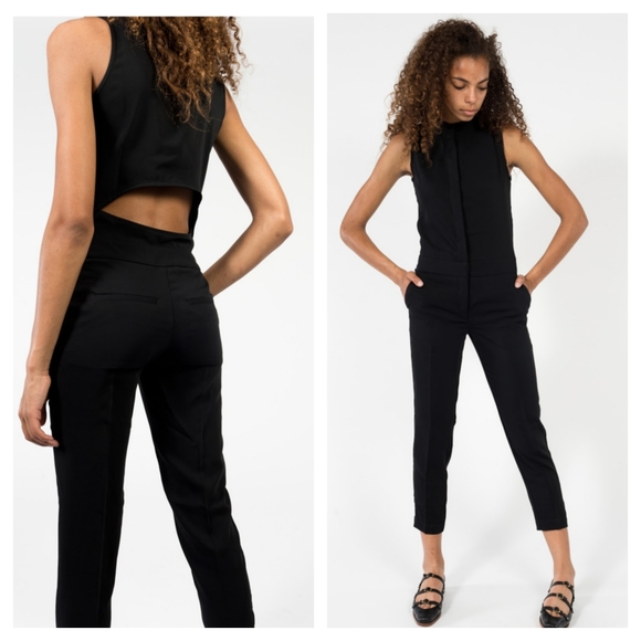 Won Hundred Edena Black Sleeveless Cut-Out Jumpsuit